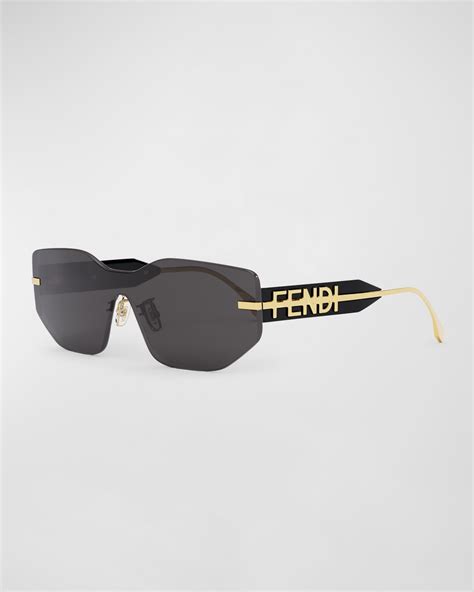 fendi oversized square metal sunglasses gunmetal